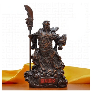 Imitácia Dreva Guan Gong Socha Boha Bohatstva Živice Plavidlá Moderného Umenia, Socha Guan Yu Boh Vojny Domáce Dekorácie