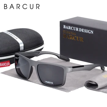 BARCUR Značky slnečné Okuliare Mužov TR90 Rám Ultralight Polarizované Retro Slnečné Okuliare Pre Ženy Námestie Okuliare UV400 Ochrana