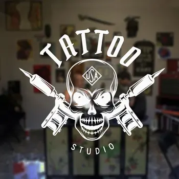 Tattoo Studio Logo Stenu Odtlačkový Art Salon Vinylové Nálepky Tetovanie Shop Okno Nálepky Na Stenu, Dekorácie Nepremokavé Nástenné Maľby F877