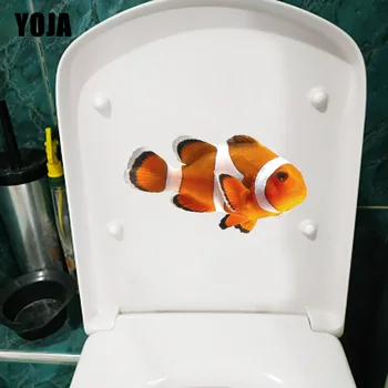 YOJA 25.1 X 14.2 CM Roztomilý Anemone Ryby Domov Samolepky na Stenu Zvierat Cartoon Kúpeľňa Wc Dekorácie T1-3181