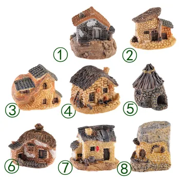1Pcs Roztomilý Mini Dom Villa DIY Živice Trochu Víla Záhradné Dekorácie, Remeselné Miniatúrne Micro Gnome Terárium Darček bábika