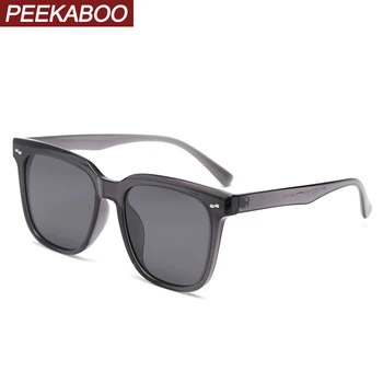 Peekaboo ľahké TR90 polarizované slnečné okuliare pre mužov jazdy čierna hnedá kórejský retro námestie slnečné okuliare pre ženy uv400