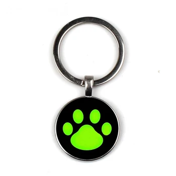 Horúce, zeleného roztomilý keychain psa stopy prívesok malý darček taška kúzlo krúžok na kľúče