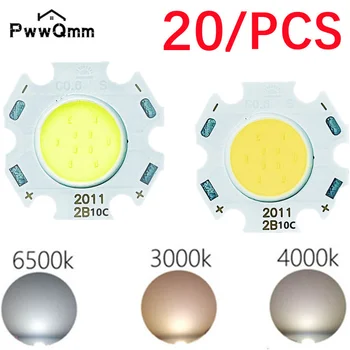 PwwQmm 20pcs veľa High Power LED COB Žiarovky 250mA 20 MM 3W 5W 7W 10W LED Zdroj Čip Svetlo Lampy Pozornosti Downlight Lampy urob si sám