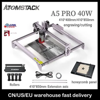 Nové ATOMSTACK A5 Pro 40W＋R3 Navi+Pad CNC Laserové Značenie je Vhodný pre Valcové Laserové Gravírovanie Stroje
