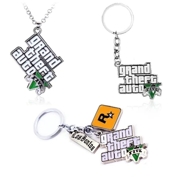 V pohode GTA 5 Figúrky PS4 Hry Cs Keychain Grand Theft Auto 5 Pendents prívesok Pre Robo Rock Collares Elektronické Hry Šperky