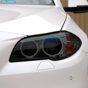 2 Ks Auto Svetlometu Ochranný Film Údené Čierny Odtieň Zábal Vinyl Transparentné TPU Nálepka Pre BMW Série 5 F10 F11 Touring