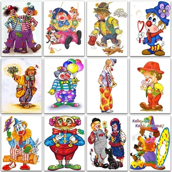 5D DIY Diamond Maľovanie Cartoon klaun Joker Plný Štvorcové a Okrúhle Diamond výšivky Cross stitch Diamond mozaiky farby domova