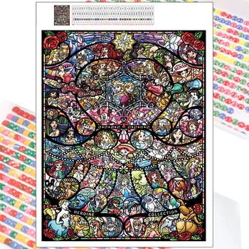 Diamond Maľovanie Disney Kreslené Všetky Znaky Rozprávky Princezná Nastaviť Cross Stitch Plný Vrták Umenie Výšivky 5D DIY Mozaiky Auta Dekor