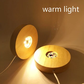 Nové Drevo Svetlo Base Načítateľné Diaľkové Ovládanie Drevené LED Svetlo Otáčanie Displeja, Stojan na Čítanie Nohy Typ Umenia Ornament