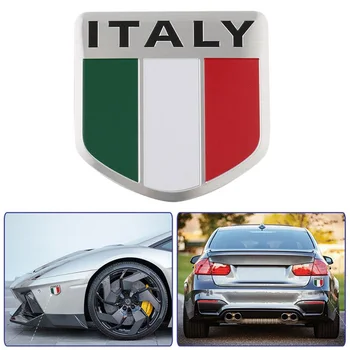 3D Hliníkové Auto taliansky Taliansko Mapa Národnej Vlajky Nálepky Gril Znak Motocykel Kotúča, Pre Ferrari Fiat Piaggio Vespa Ford Focus