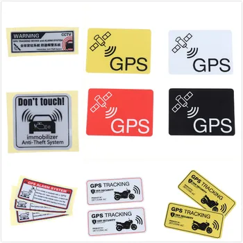 2/3ks Výstražný štítok GPS SLEDOVANIE Alarm systém nálepky Anti-Theft nálepky, reflexné vinylové nálepky na auto motocrclye bicykli