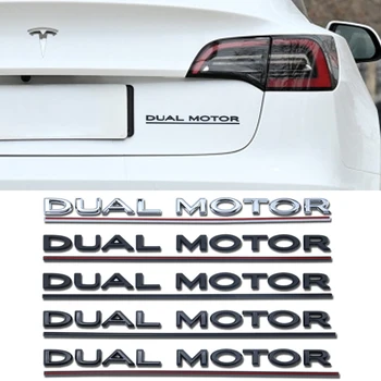 Emblema de letras subrayadas doble de MOTOROVÝCH para Tesla Model 3, pegatina de insígnie de maletero de alto rendimiento, estilo de