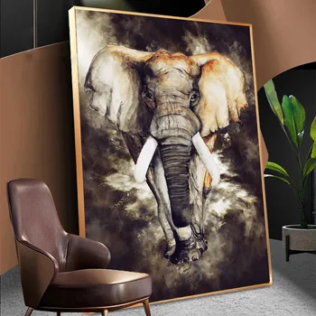 Retro Zviera Slon veľkoplošné Plátno na Maľovanie Plagátov a Tlačí na Steny Umenie Fotografie pre Obývacia Izba Domova