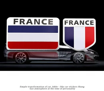 1 Ks Auto Styling 3D Hliníkovou Francúzsku Vlajku Znak, Odznak, Auto Nálepky, Nálepky Auto-Styling Pre Peugeot 307 Citroen Renault DS C2 C3