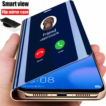 Luxusné Smart Mirror Flip puzdro Pre Samsung Galaxy S20 S21 S22 S8 S9 S10 Ultra Poznámka 8 9 10 20 Plus S7 FE S10e S20FE Kryt Coque