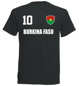 Burkina Faso 2019 Kinder T-Shirt Schwarz Trikot Fubball Nr VŠETKÝCH 10 Sporter Futbalista Soccers Tee Tričko