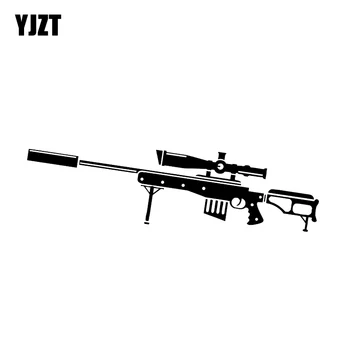 YJZT 18.5*5.2 CM Zaujímavé Zbrane Sniper Rifl Zbraň Grafické Auto Nálepky Čierna Strieborná Príslušenstvo Vinyl Motocykel C12-0296