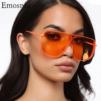 Nové Námestie Nadrozmerné Okuliare pre Ženy 2021 Módne Jeden Kus Slnečné Okuliare Mužov Odtiene Retro Farby Kovový Rám Oculos UV400